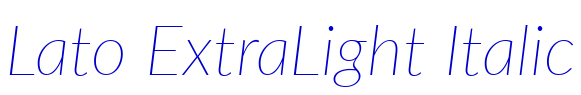 Lato ExtraLight Italic 字体